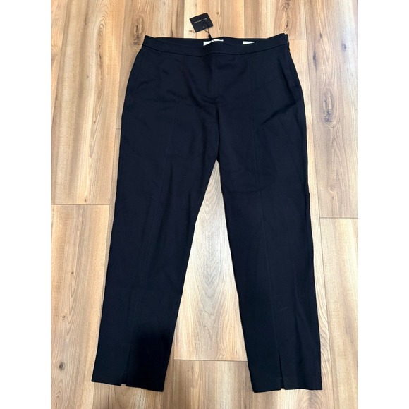 St. John Pants - St. John Alexa Fit Black Milano Knit Career Wool Blend Ankle Pants 14 $495 NWT